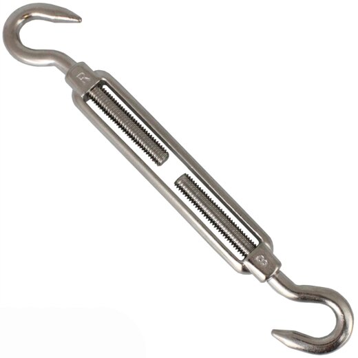 Turnbuckle, hook-hook, open body 8246 - Type B - M10 x 240 mm - stainless steel A4 (AISI 316)