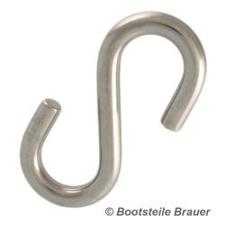 Symmetric S-hook 3 x 24 mm - stainless steel A4 (AISI 316)