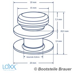 LOXX Partie supérieure avec tête lisse XXL 10mm