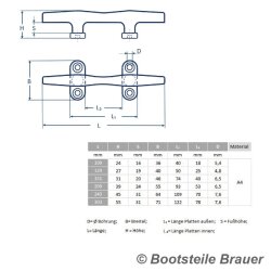 Belegklampe Rund 200 mm, 4 Bohrungen - Edelstahl A4 (AISI...