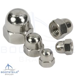 Turned hexagon domed cap nuts, high type DIN 1587 - Stainless steel A2