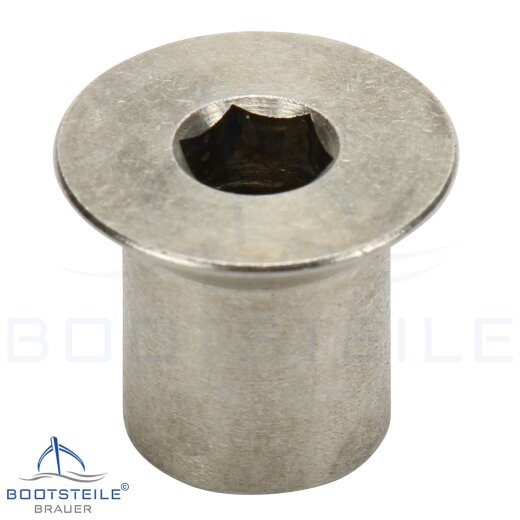 Hexagon socket countersunk head sleeve nuts 12001 - M3 X 7 mm - Stainless steel A1