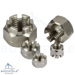 Hexagon slotted castle nut DIN 935 - Stainless steel A2...