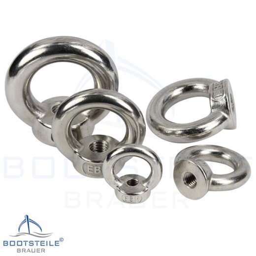 Lifting eye nuts, drop forged simmilar DIN 580 - M6 - M36 - stainless steel A2