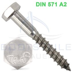 Hexagon head wood screws DIN 571 - 5 x 60 mm - Stainless...
