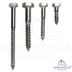 Hexagon head wood screws DIN 571 - 5 x 60 mm - Stainless Steel A2 (AISI 304)