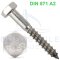 Hexagon head wood screws DIN 571 - 6 x 100 mm - Stainless Steel A2 (AISI 304)