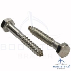 Hexagon head wood screws DIN 571 - 8 x 50 mm - Stainless Steel A2 (AISI 304)