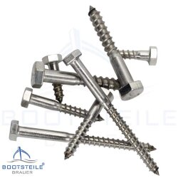 Hexagon head wood screws DIN 571 - 8 x 160 mm - Stainless Steel A2 (AISI 304)