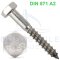 Hexagon head wood screws DIN 571 - 10 x 60 mm - Stainless Steel A2 (AISI 304)