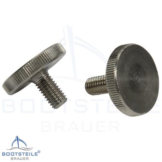 Knurled thumb screws, thin type DIN 653 - M2 - stainless steel A1