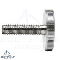 Knurled thumb screws, thin type DIN 653 - M3 X 10 - stainless steel A1