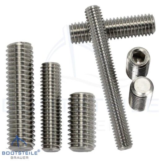 Hexagon socket set screws with flat point DIN 913 (ISO 4026) - M20 - stainless steel A2 (AISI 304)