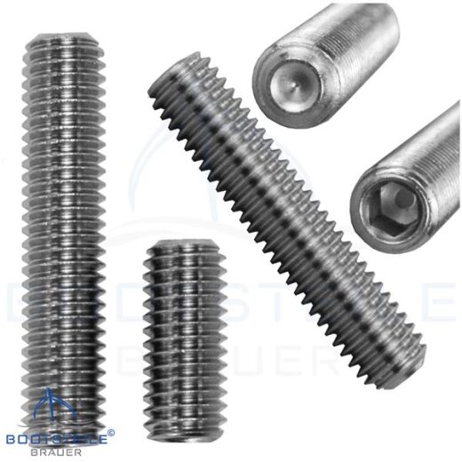 Hexagon socket set screws with cup point DIN 916 (ISO 4029) - M2 - Stainless steel A2 (AISI 304)