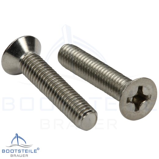 Cross recessed raised countersunk head screws DIN 966 H - M5 X 30 mm - acier inoxydable A2 (AISI 304)