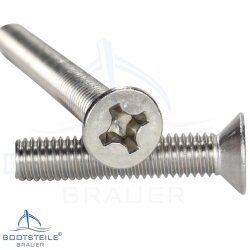 Cross recessed raised countersunk head screws DIN 966 H - M5 X 30 mm - acier inoxydable A2 (AISI 304)