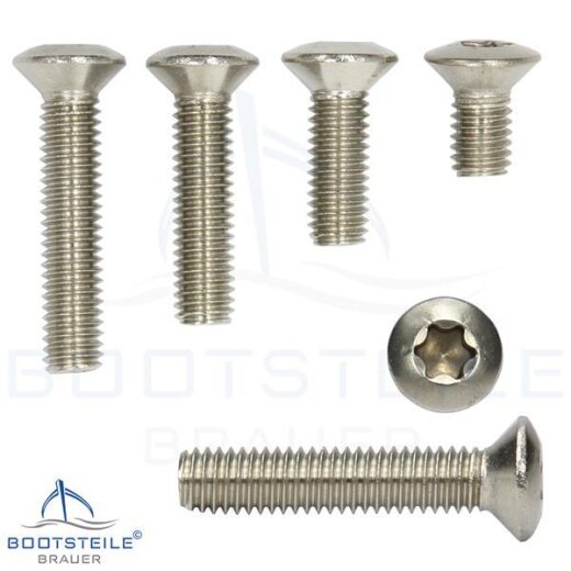 Hexalobular socket raised countersunk head screws ISO 14584 - M4 - stainless steel A4 (AISI 316)