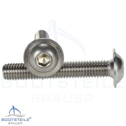 Hexagon socket button head screw flange fullthread ISO 7380-2 -  M5 X 8/8 mm - stainless steel A2 (AISI 304)