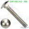 Mushroom head square neck bolts with fullthread DIN 603 M5 X 35/35 - stainless steel A2