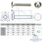 Mushroom head square neck bolts with fullthread DIN 603 M5 X 35/35 - stainless steel A2