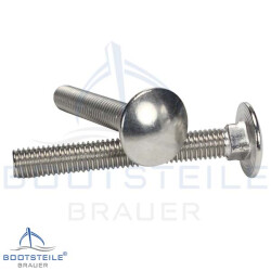 Mushroom head square neck bolts with fullthread DIN 603 M6 X 25/25 - stainless steel A2