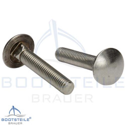 Mushroom head square neck bolts with fullthread DIN 603 M12 X 100/100 - stainless steel A2