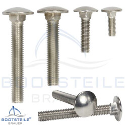 Mushroom head square neck bolts with fullthread DIN 603 M12 X 100/100 - stainless steel A2