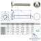 Mushroom head square neck bolts with fullthread DIN 603 M12 X 100/100 - stainless steel A2