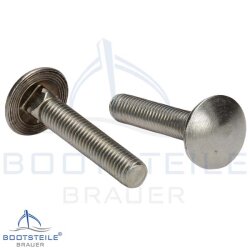 Vis à tête bombée à collet carré, filetage complet DIN 603 M16 X 80/80 - Acier inoxydable A2