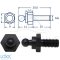 LOXX® Schraube mit metrischem Gewinde M5 x 10 mm erhöhter Kopf - Messing schwarz verchromt