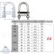 U-bolt with 2 counter plates and 2 nuts 5450 -  M6 x 42 - Stainless steel A4