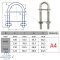 U-Bolzen, schwere Ausführung M10 x 100 - Edelstahl A4 (AISI 316) (AISI 316)