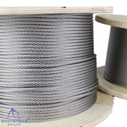 Wire rope hard/stiff 8035 - 1x19 - 2 mm - stainless steel V4A (AISI 316)