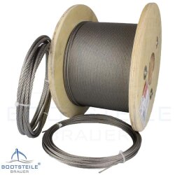 Wire rope semi-soft 8038 - 7x7 - 1 mm - stainless steel V4A (AISI 316)