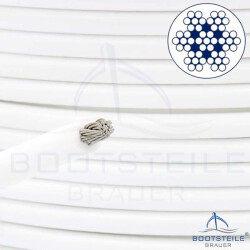 Câble souple gainé blanc 7x7 PVC D= 3 / 5 mm - Acier Inoxydable V4A AISI 316