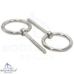 Augbolzen mit Ring und Holzgewinde 4 x 45 - Edelstahl A4 (AISI 316)