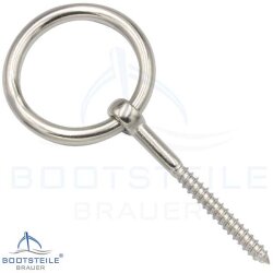 Eye bolt with wood thread and ring 12 x 120 - Stainless...