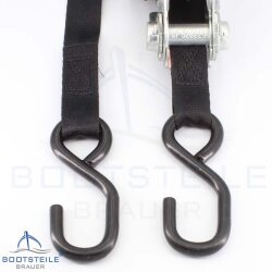 Retractable ratchet tie-down strap 25 x 1800 mm - Steel / PES