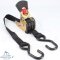 Retractable ratchet tie-down strap 25 x 1800 mm - Steel / PES