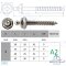 LOXX self-tapping Screw 5.0 x 35 mm, similar to DIN571 - stainless steel A2