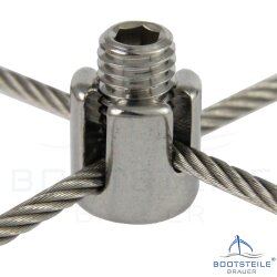 Cross wire rope clip with closed base 5 x M12 mm - Stainless steel V4A