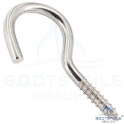 Screw hook with wood thread 5,8 x 100 mm - Stainless...