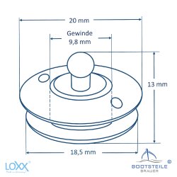 LOXX partie inférieure pour tissu - laiton nickelé