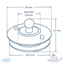 LOXX Stoffunterteil, Standardscheibe - Edelstahl