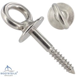 Eye bolt with plate and wood thread 6 x 40 mm - Stainless steel V4A