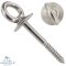 Eye bolt with plate and wood thread 6 x 40 mm - Stainless steel V4A