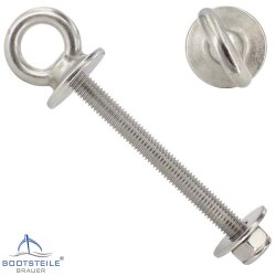 Eye bolt with collar and metric thread M8x80 mm - stainless steel A4 - AISI 316