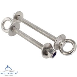 Eye bolt with collar and metric thread M8x80 mm - stainless steel A4 - AISI 316