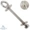 Eye bolt with collar and metric thread M8x80 mm - stainless steel A4 - AISI 316