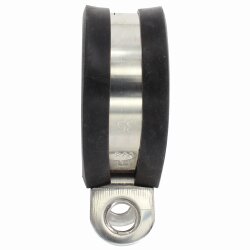 Collier de fixation avec protection caoutchouc DIN 3016 - 40 x 20 mm - Acier inoxydable A2 (AISI 304)